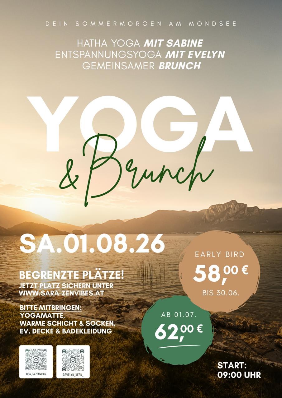 Flyer für Yoga & Brunch am Mondsee am Samstag, 01.08.2026 um 09:00 Uhr
